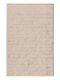 [CIVIL WAR]. Soldier's letter written from camp near the Chancellorsville Battlefield. 1863.