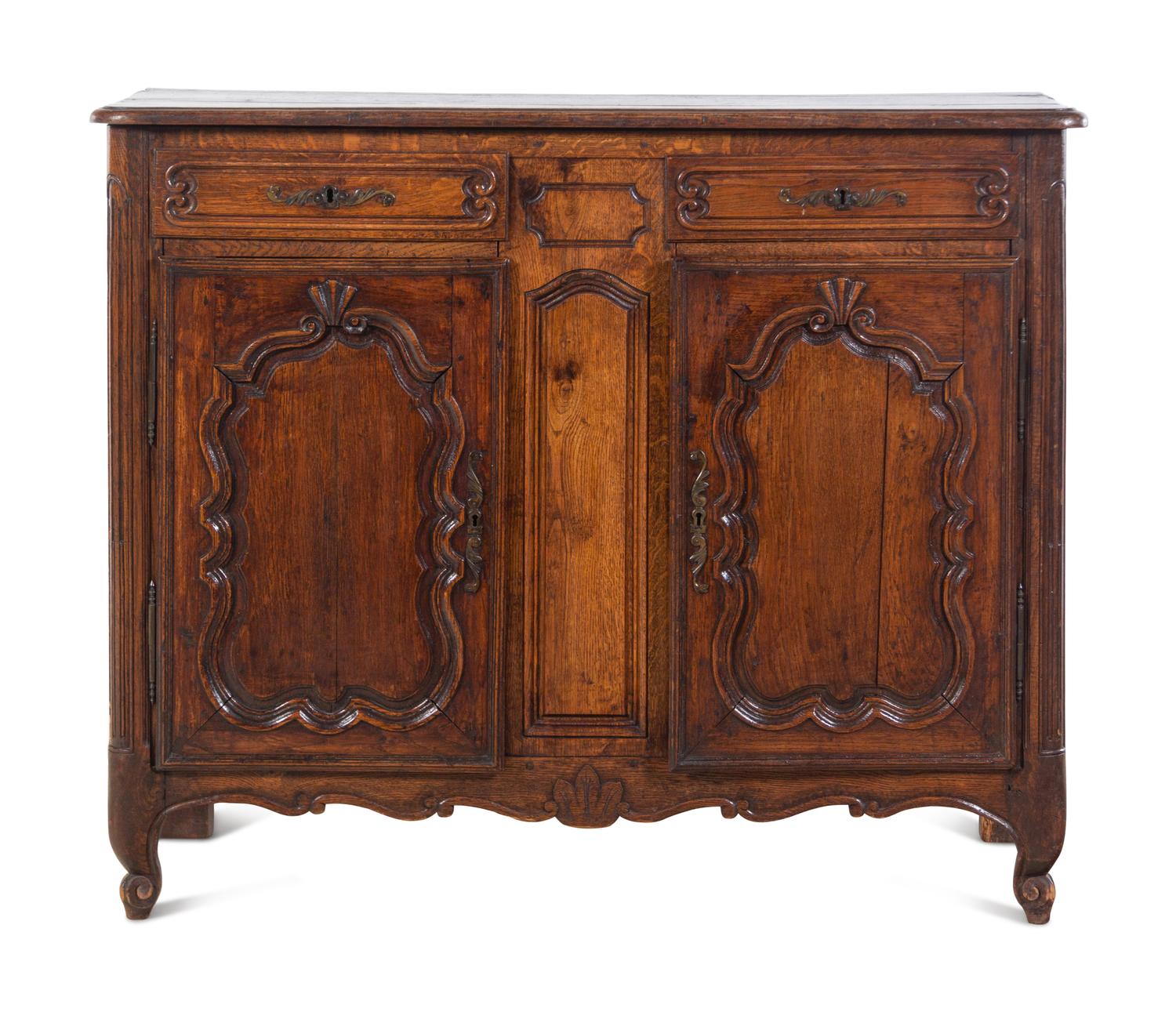 A French Provincial Chestnut Two-Door Cabinet