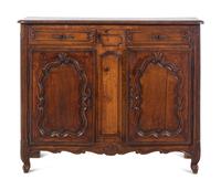 A French Provincial Chestnut Two-Door Cabinet