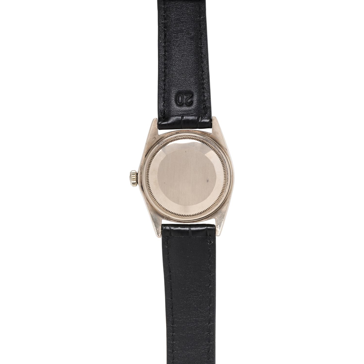 ROLEX, REF. 1803 18K WHITE GOLD 'OYSTER PERPETUAL DAY DATE WIDE BOY DIAL' WRISTWATCH, CIRCA 1969