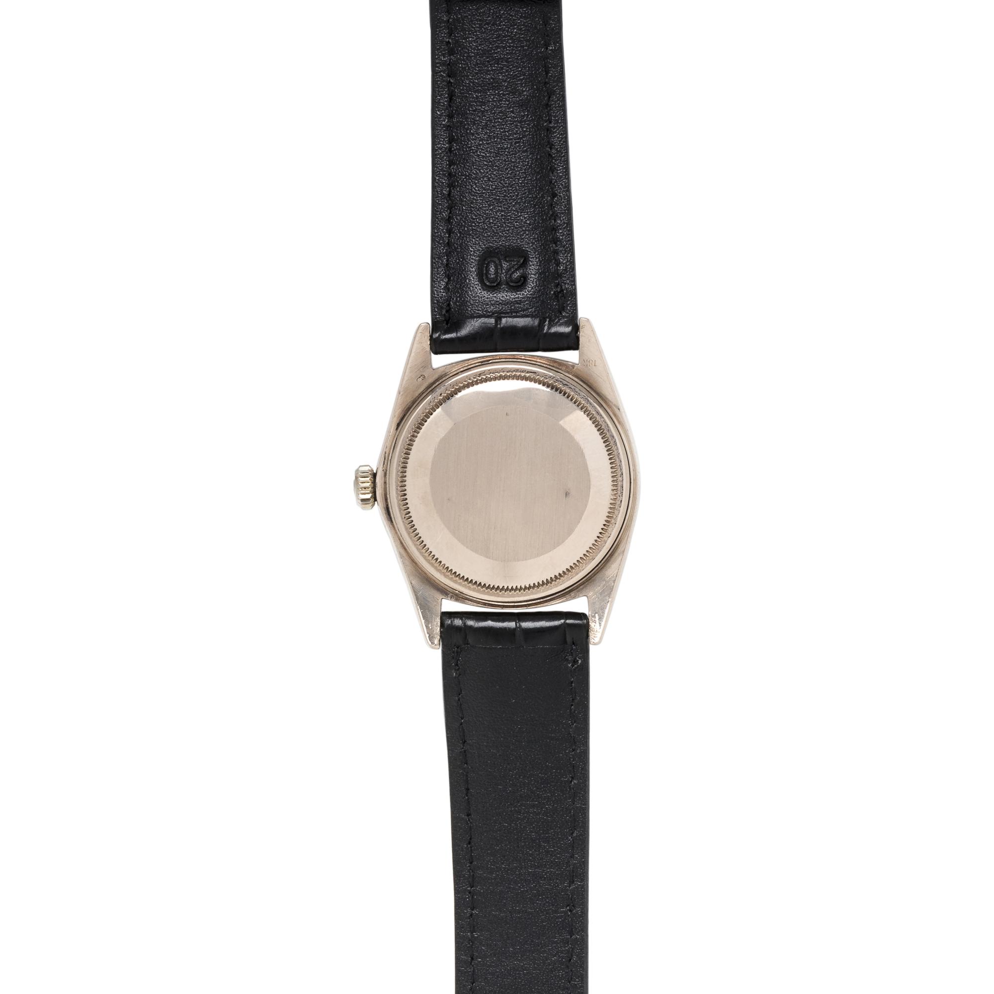 ROLEX, REF. 1803 18K WHITE GOLD 'OYSTER PERPETUAL DAY DATE WIDE BOY DIAL' WRISTWATCH, CIRCA 1969