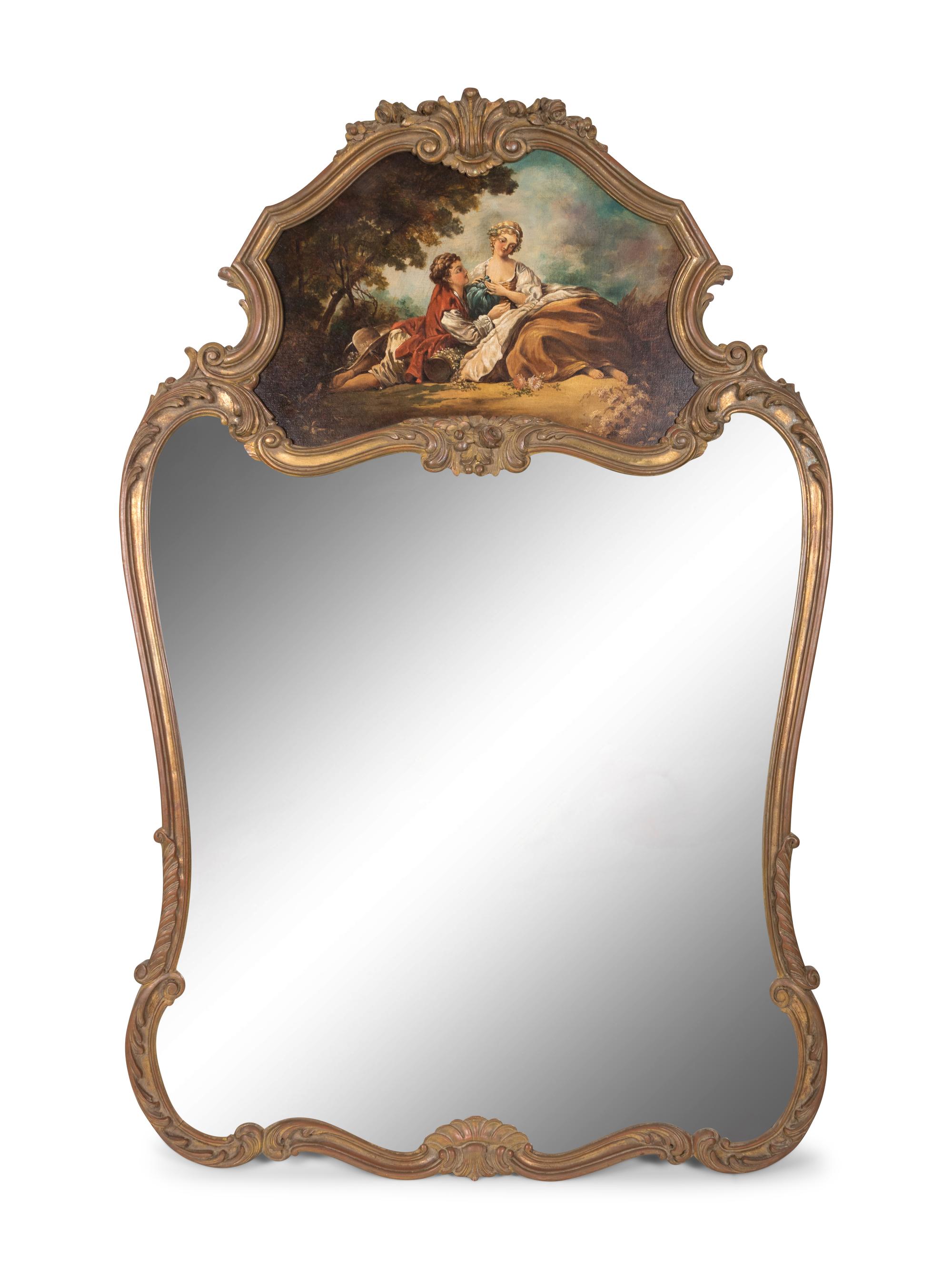 A Louis XV Style Giltwood Trumeau — 19TH CENTURY