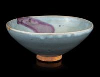 A Large Junyao Purple Splashed Blue Glazed Stoneware Bowl