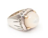 A Sterling Silver, 18 Karat Yellow Gold and Mother-of-Pearl Ring, John Hardy, 19.10 dwts.