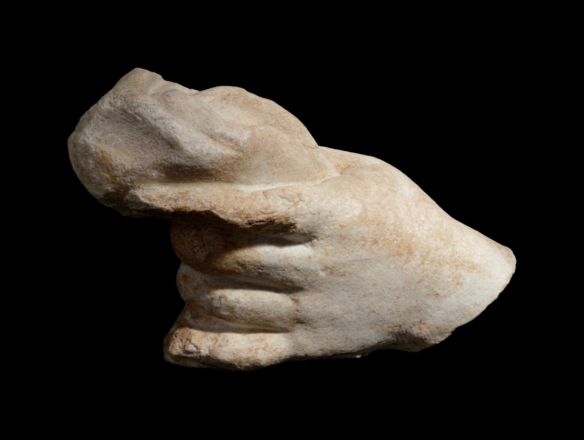 A Roman Marble Over-Lifesized Hand from a Statue