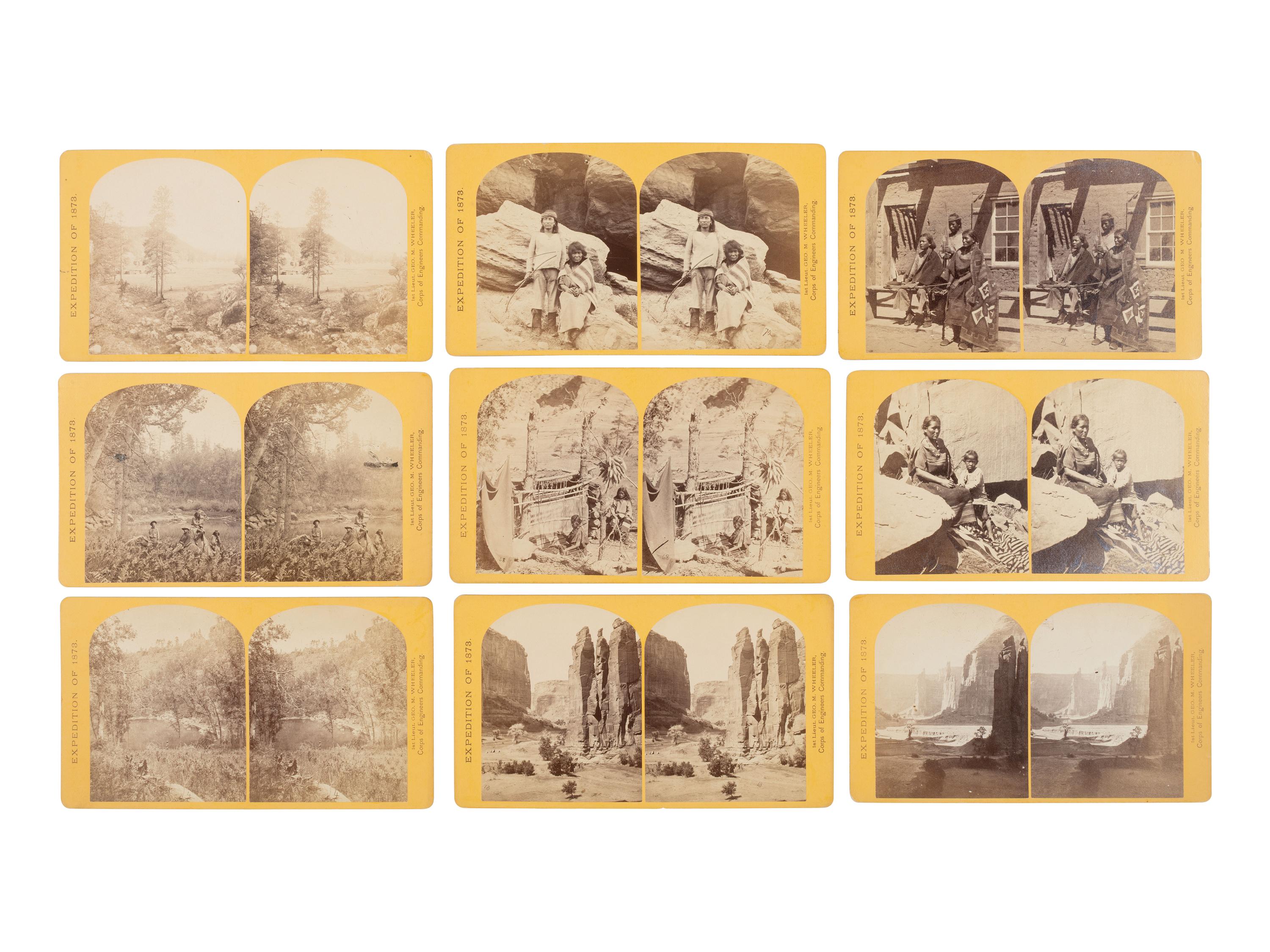O'SULLIVAN, Timothy (1840-1882) and William BELL (1830-1910), photographers. Complete Set of 50 stereoviews from the Wheeler Expeditions of 1871-1874.