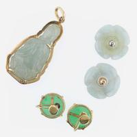 A collection of jadeite jade jewelry