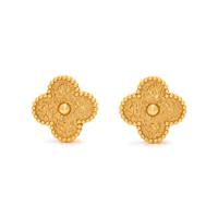 VAN CLEEF & ARPELS, YELLOW GOLD 'VINTAGE ALHABRA' EARCLIPS
