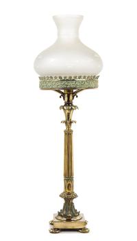 An American Brass Table Lamp Height of stand 21 3/4 inches. — J. & I. COX, NEW YORK, CIRCA 1818-1853