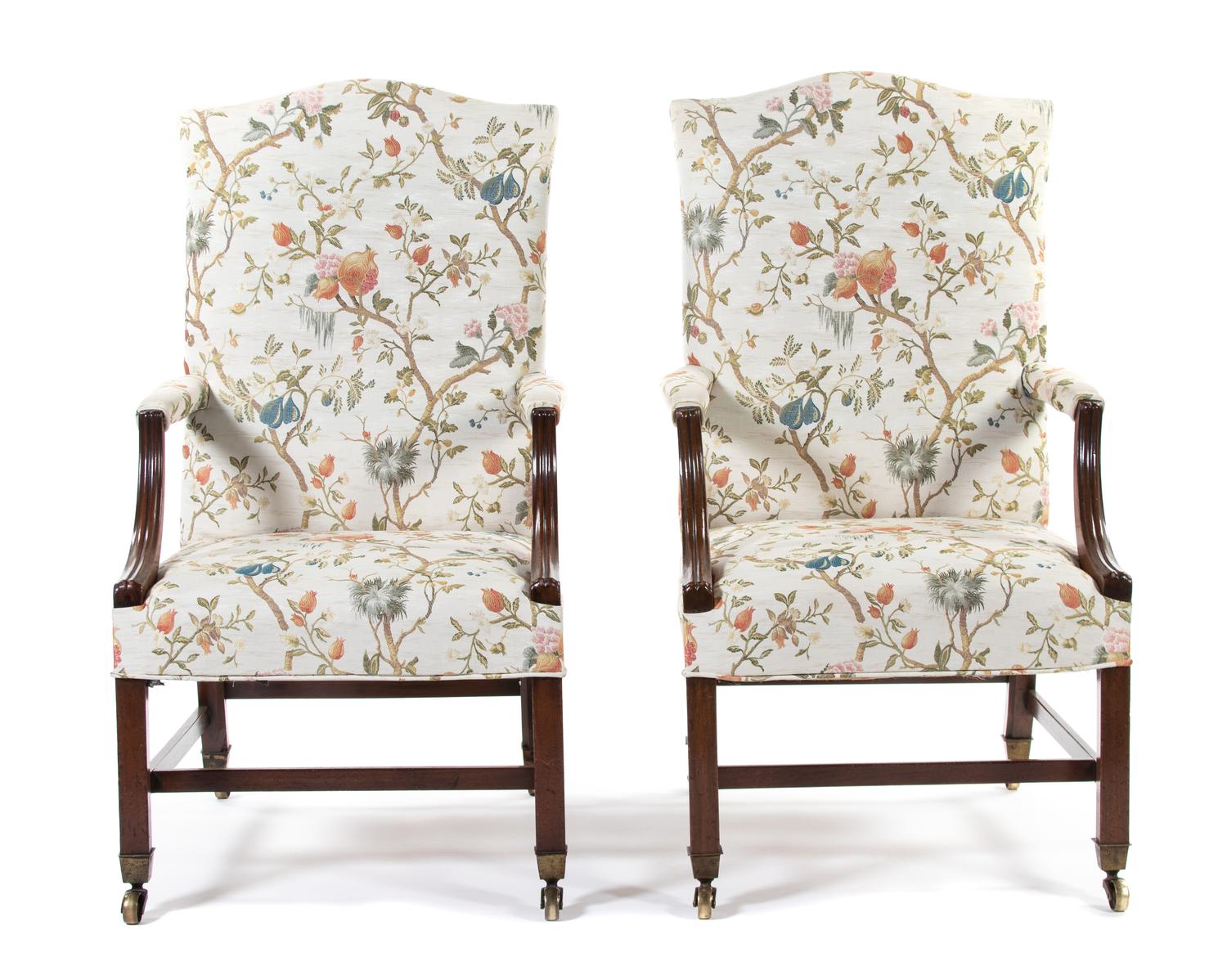 A George III Mahogany Library Armchair and a Later Copy