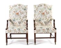 A George III Mahogany Library Armchair and a Later Copy