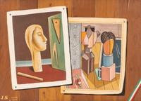 Two Italian Trompe-L'Oeil Collage Paintings — 20TH CENTURY