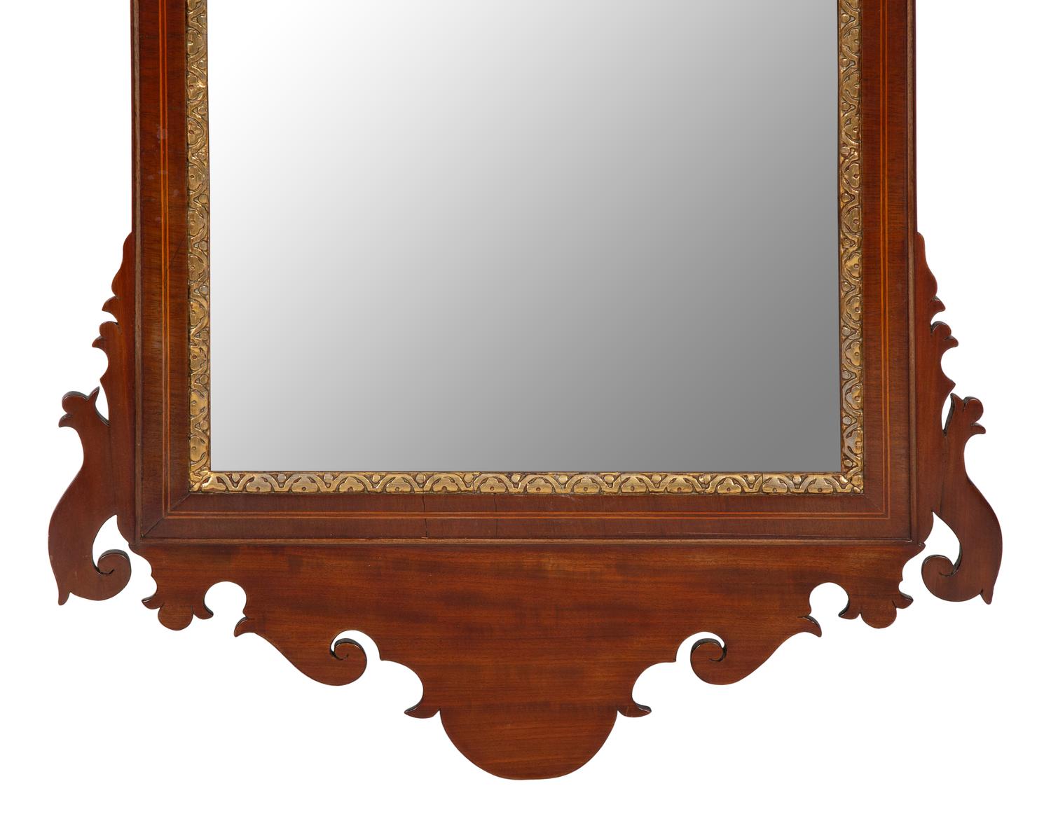 A Federal Style Parcel-Gilt Mahogany Mirror