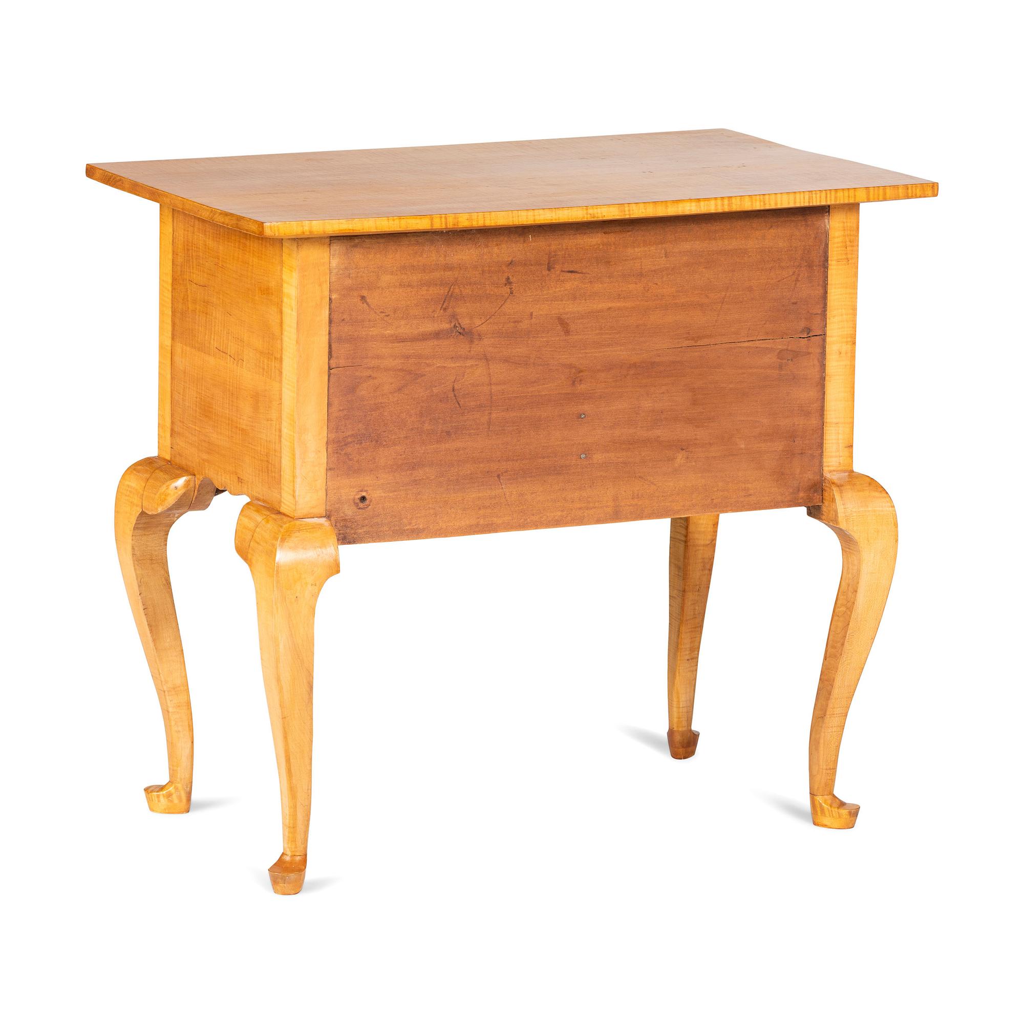 A Queen Anne Style Tiger Maple Dressing Table