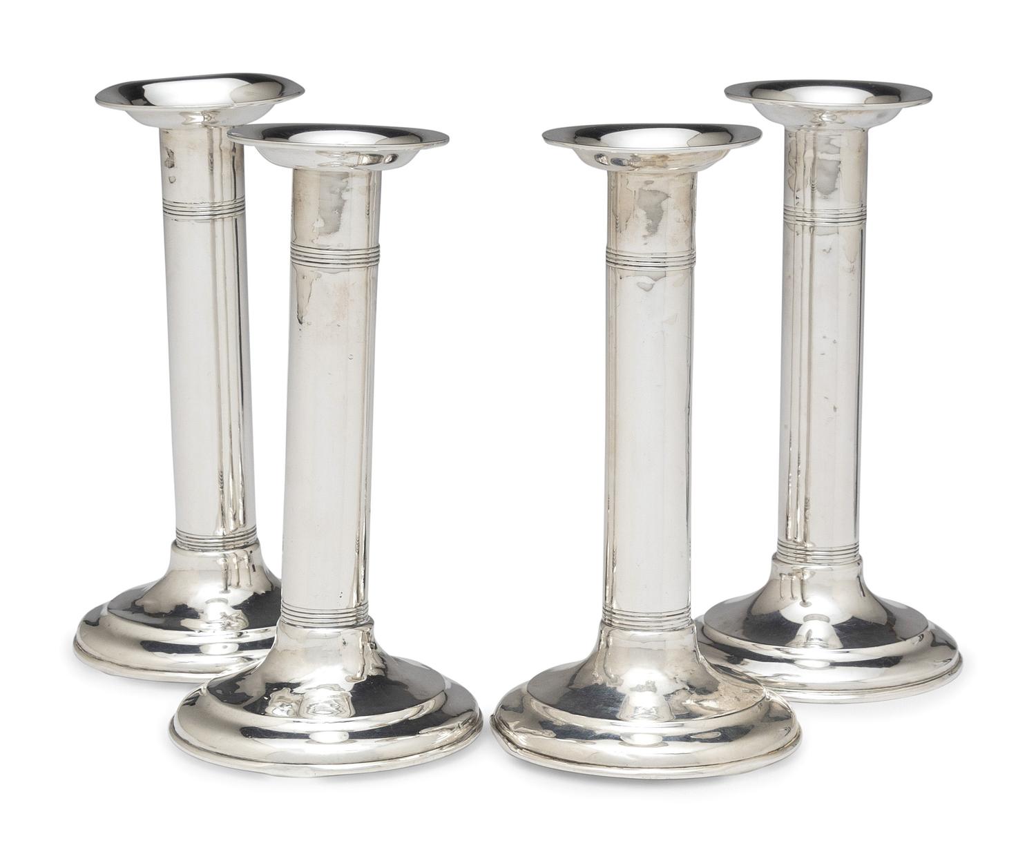 Four American Silver Candlesticks