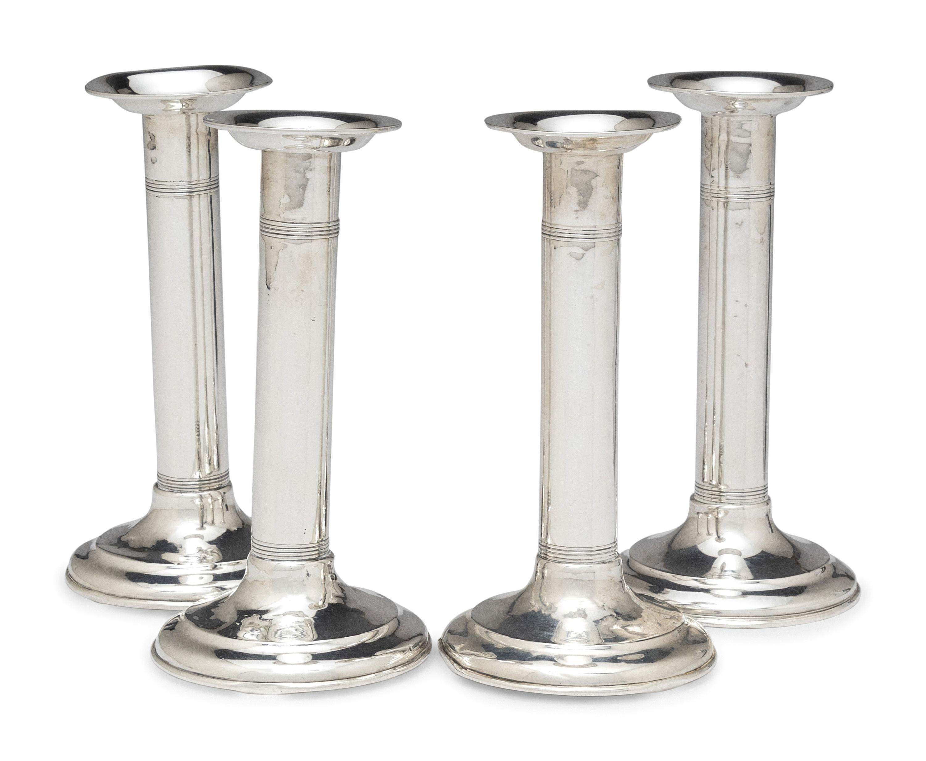 Four American Silver Candlesticks