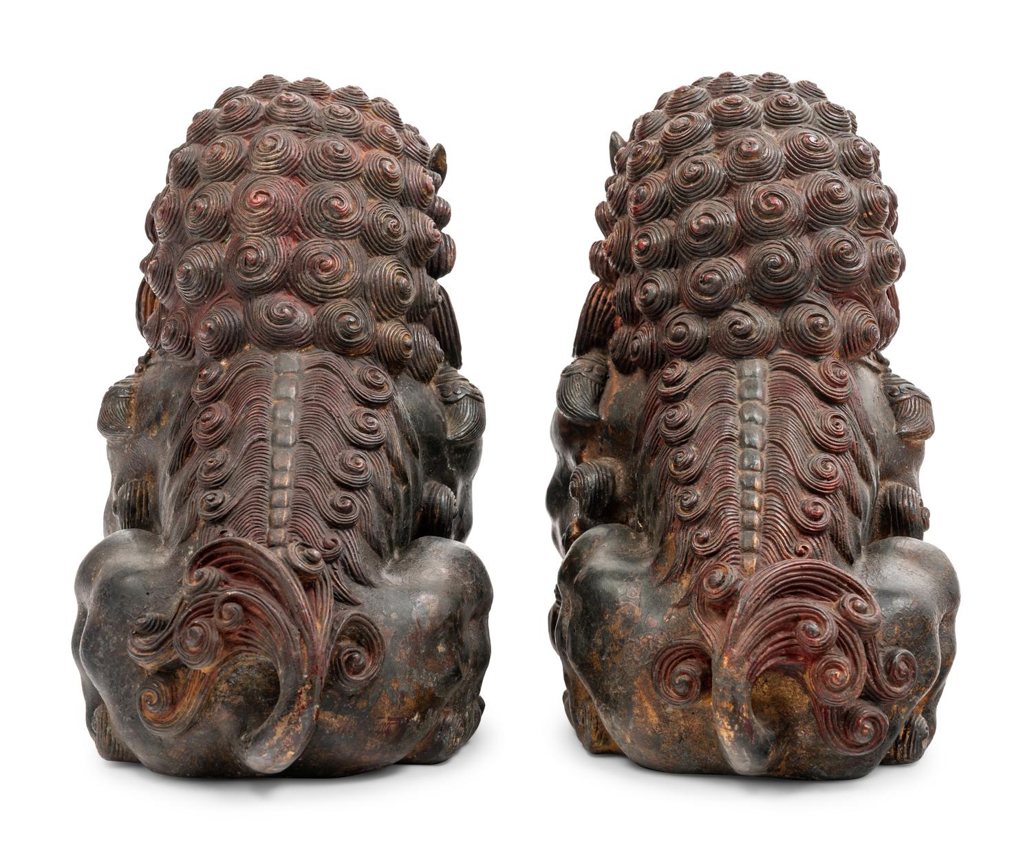 A Pair of Chinese Bronze Fu Lions