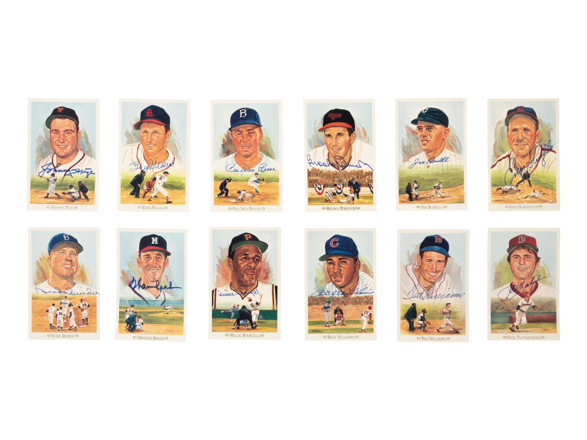A Group of 40 Signed Perez-Steele Celebration Baseball Postcards,