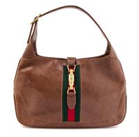 A Gucci Brown Leather Jackie Handbag, 12.5" x 8" x 1.5".