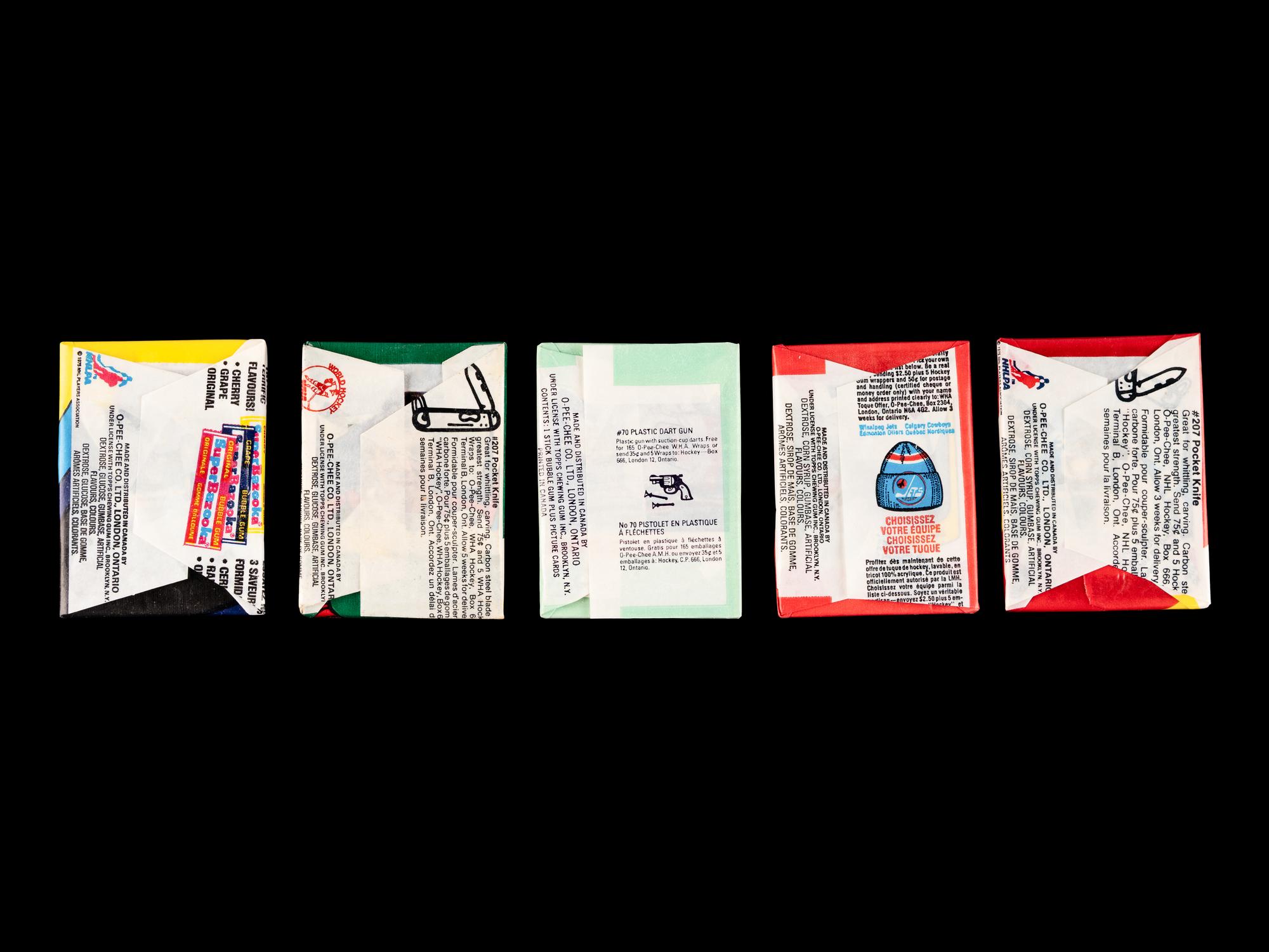 A Collection of Five Sealed Unopened 1970s O-Pee-Chee Hockey Wax Packs