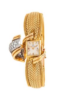 An 18 Karat Yellow Gold, Platinum and Diamond Surprise Wristwatch, UTI Blancpain, 29.80 dwts.