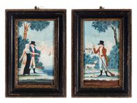 A Pair of English Gouache Paintings