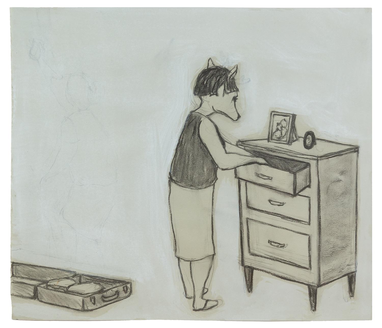 Kojo Griffin, (American, b. 1971), Untitled (Woman at dresser w/suitcase), 2002