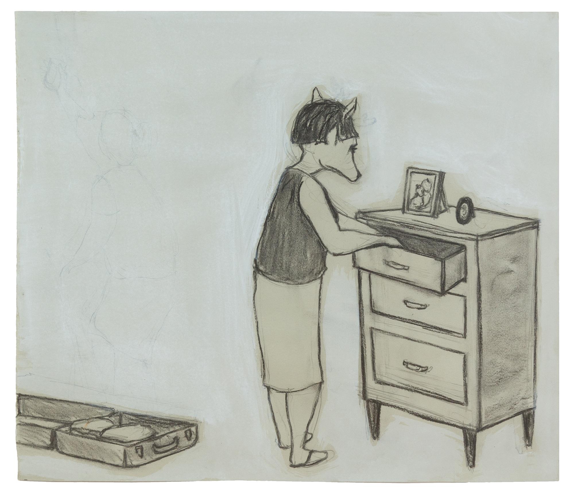 Kojo Griffin, (American, b. 1971), Untitled (Woman at dresser w/suitcase), 2002