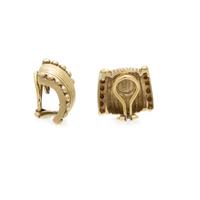 YELLOW GOLD HALF HOOP EARRINGS