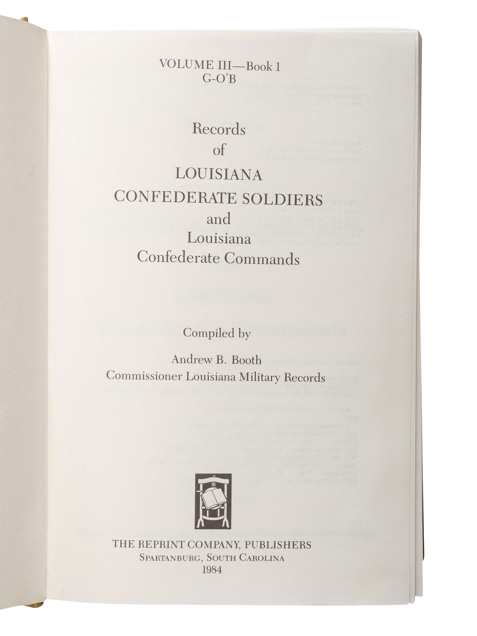[CIVIL WAR - CONFEDERACY]. A group of reference books, including reprints of regimental rosters, comprising:
