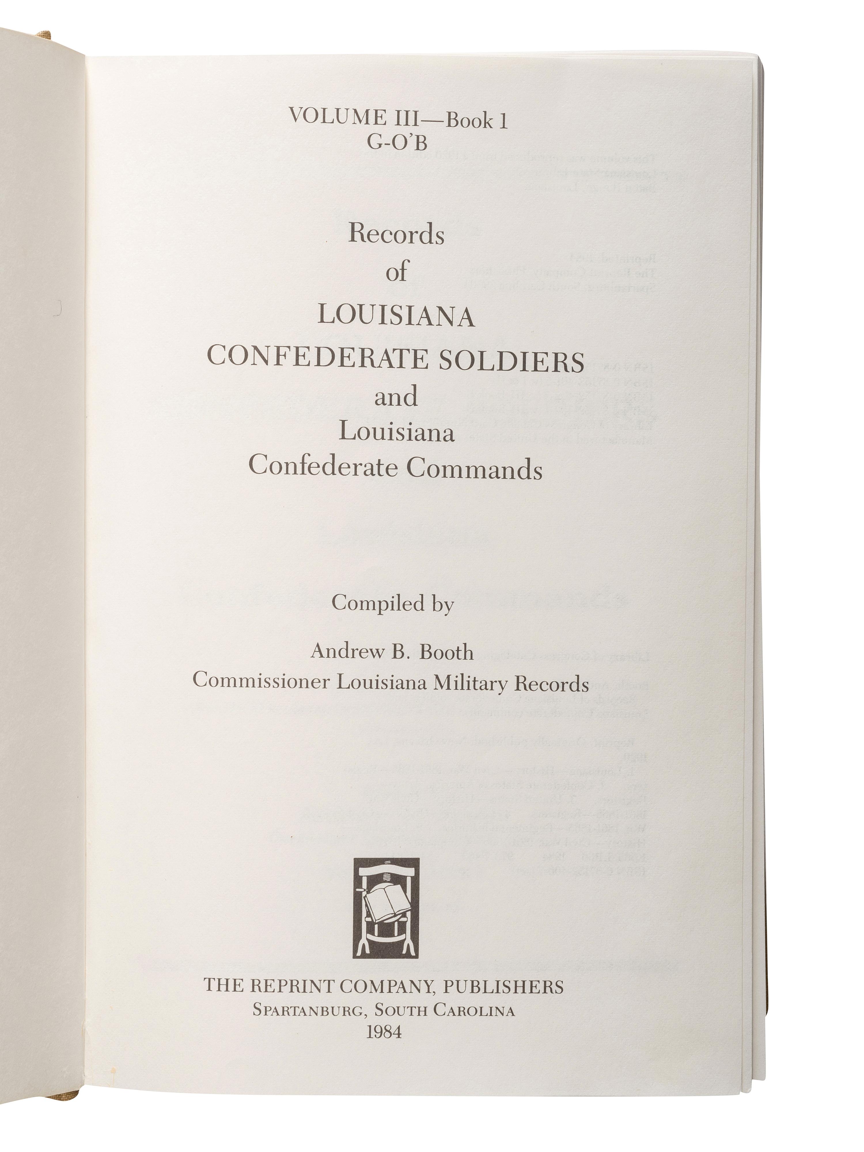 [CIVIL WAR - CONFEDERACY]. A group of reference books, including reprints of regimental rosters, comprising: