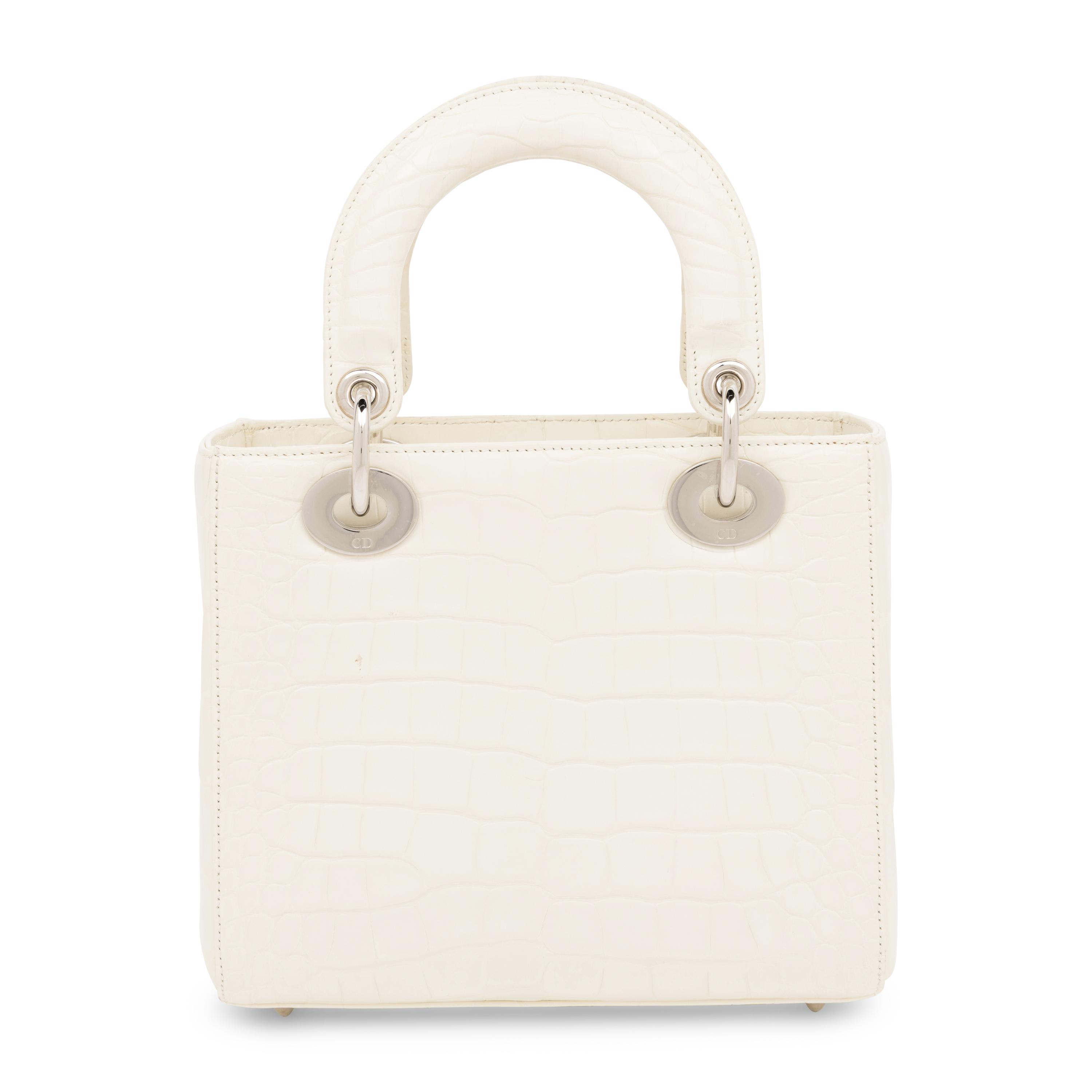 Christian Dior, Small Lady Dior in Off-White Alligator