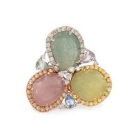 MULTIGEM, DIAMOND AND COLORED DIAMOND RING
