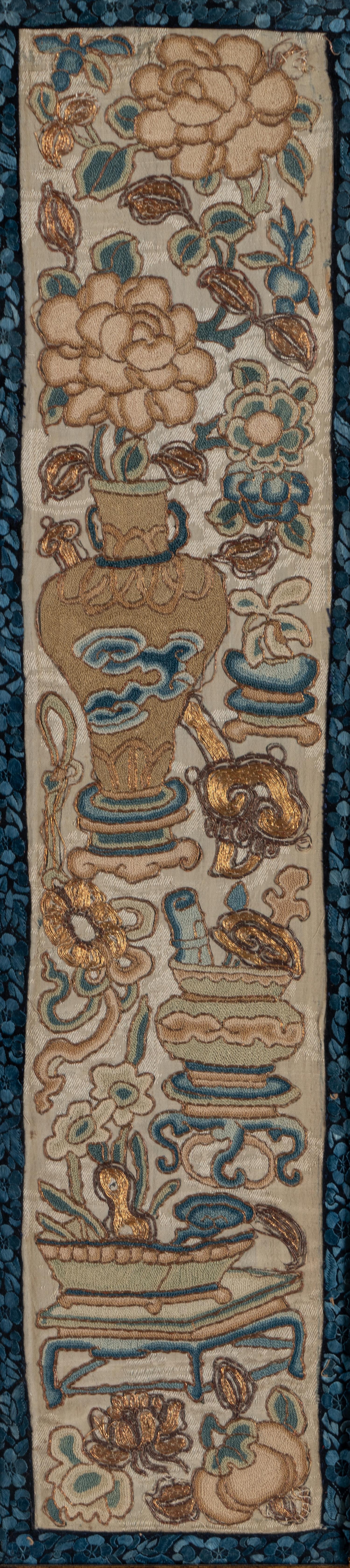Two Pairs of Chinese Embroidered Sleeve Bands