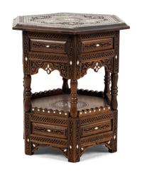 A Syrian Mother-of-Pearl Inlaid Walnut Side Table