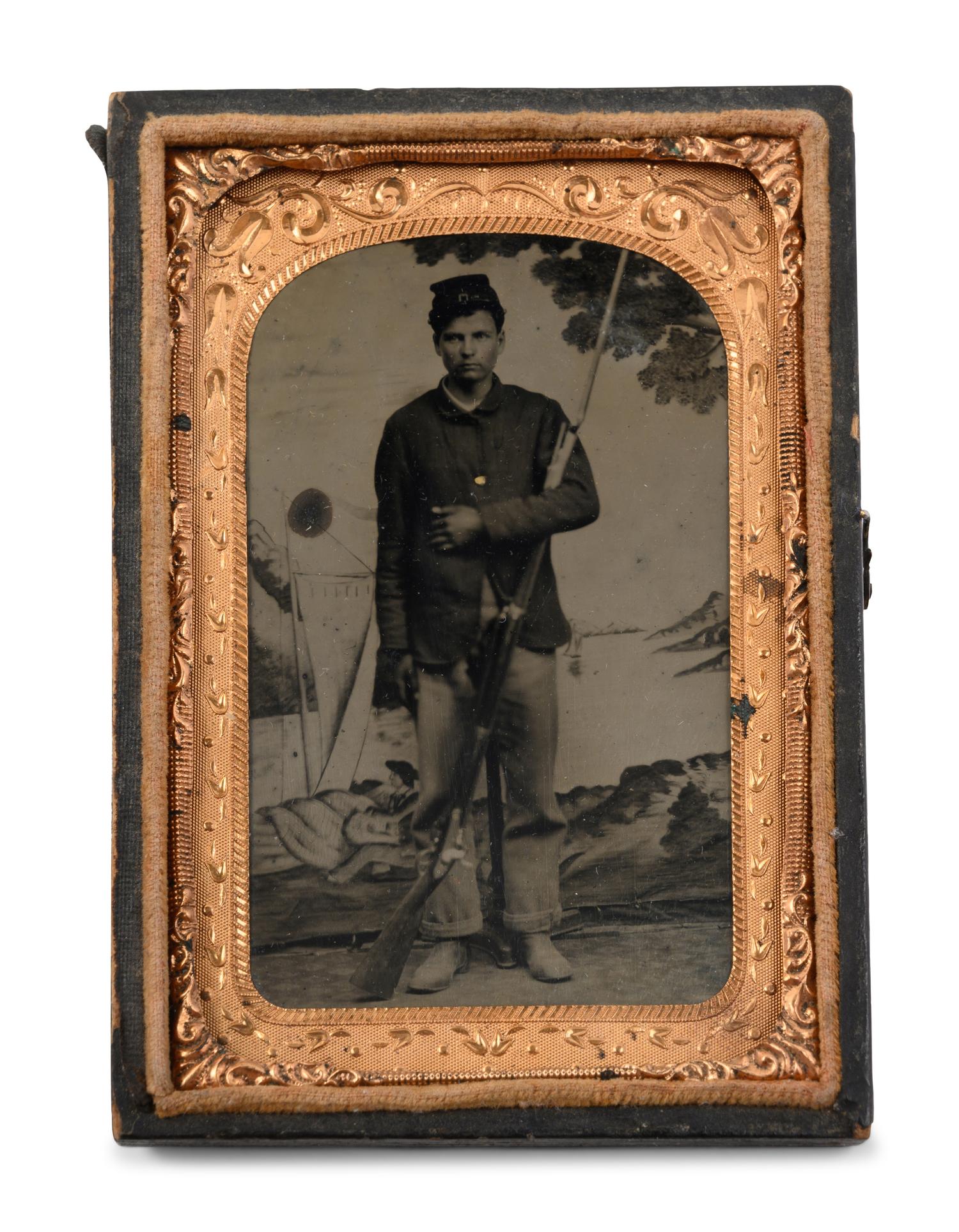 Two Bayonetted Long-Rifleman Tintypes