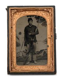 Two Bayonetted Long-Rifleman Tintypes