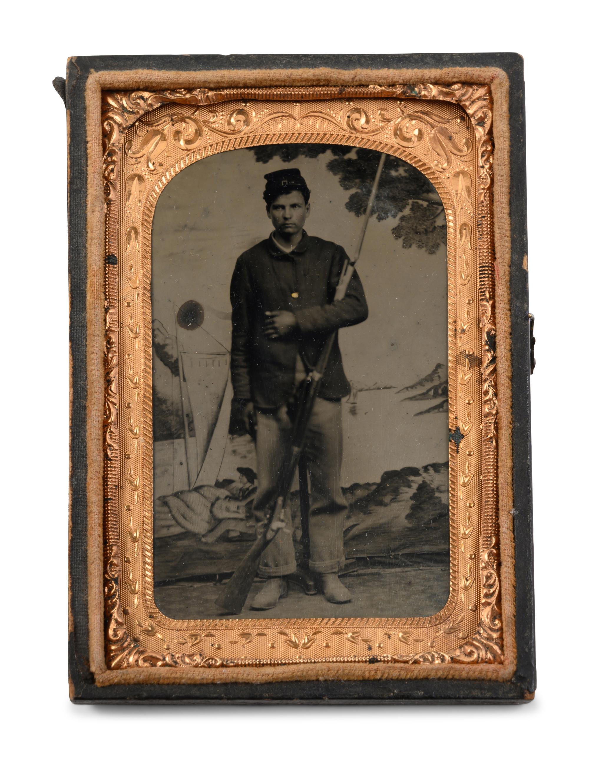 Two Bayonetted Long-Rifleman Tintypes