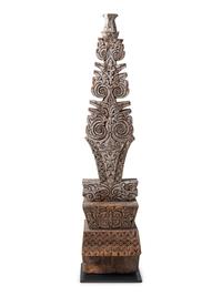 A Southeast Asian Carved Wood Roof Finial