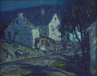 George William Sotter (American, 1879-1953) - Moonlight - New Hope; with Sea Study verso (A Double-Sided Work)