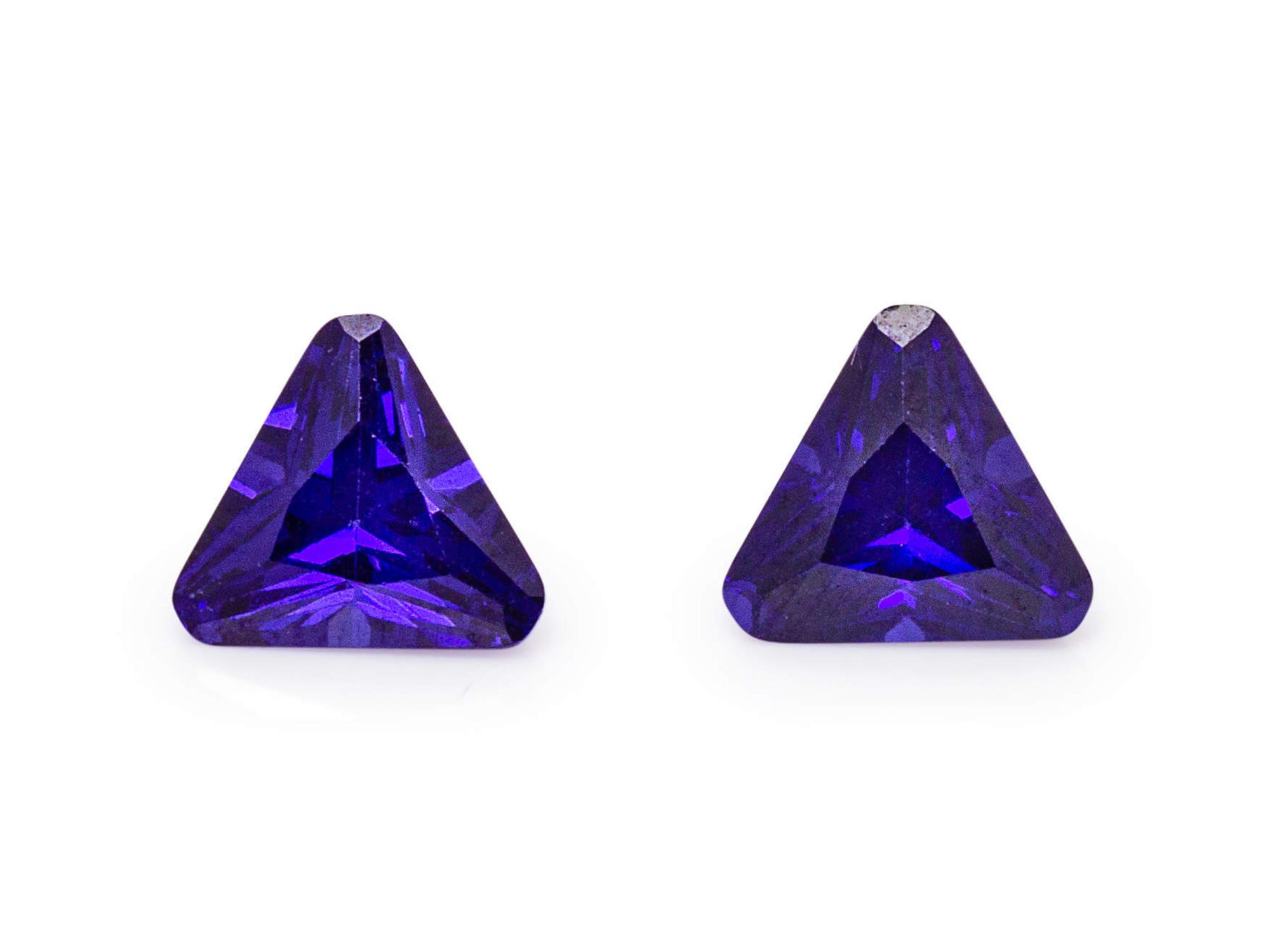 A Collection of Triangular Mixed Cut Tanzanites Weighing 2.52 Carats Total,