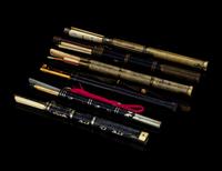 Six Chinese Sharkskin Knife and Chopsticks Sets