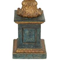 A Pair of XVI Style Carved Giltwood Lamps on Ebonized Pedestal Bases