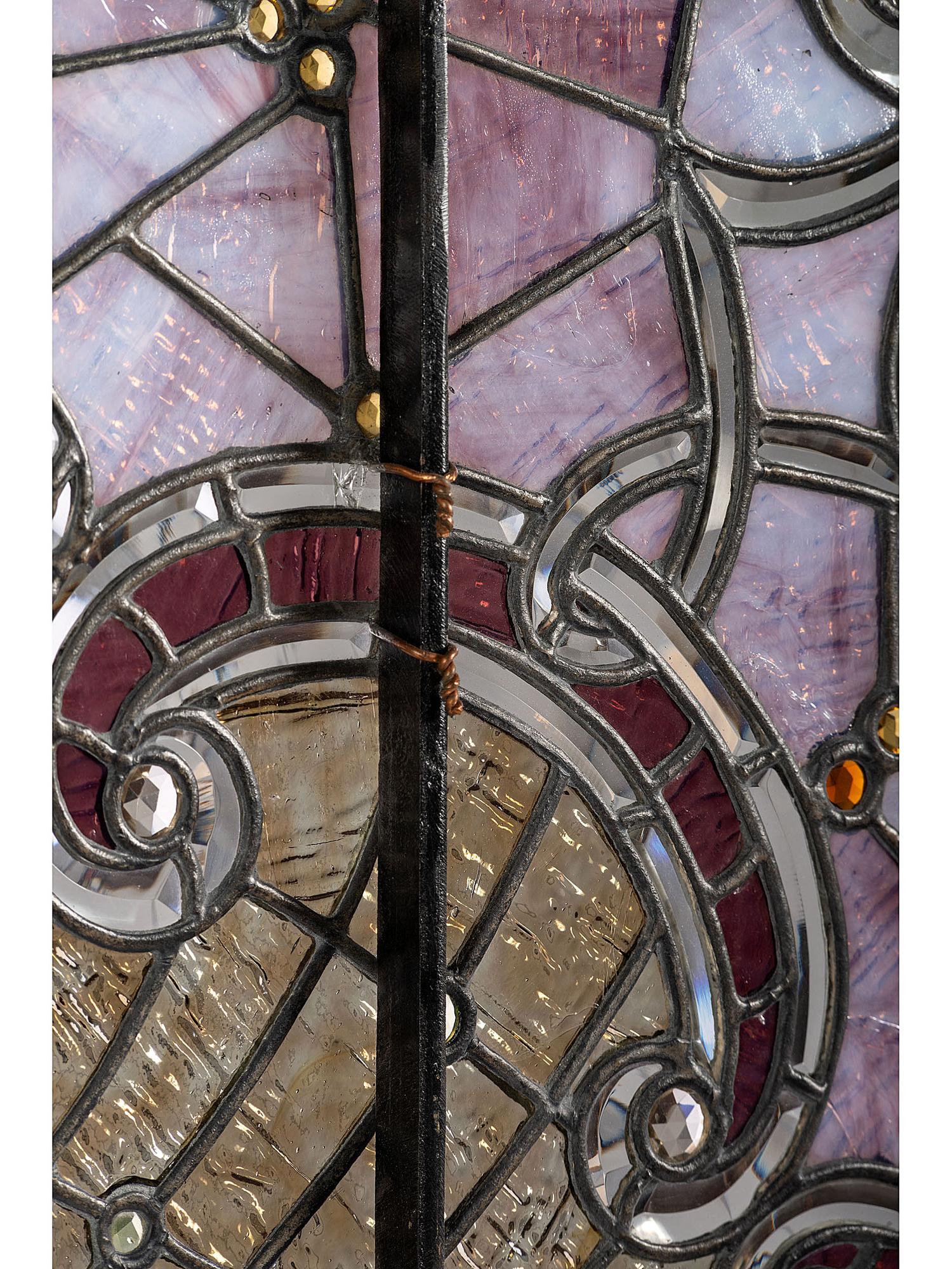 Victorian Leaded Glass Window American stained leaded glass…