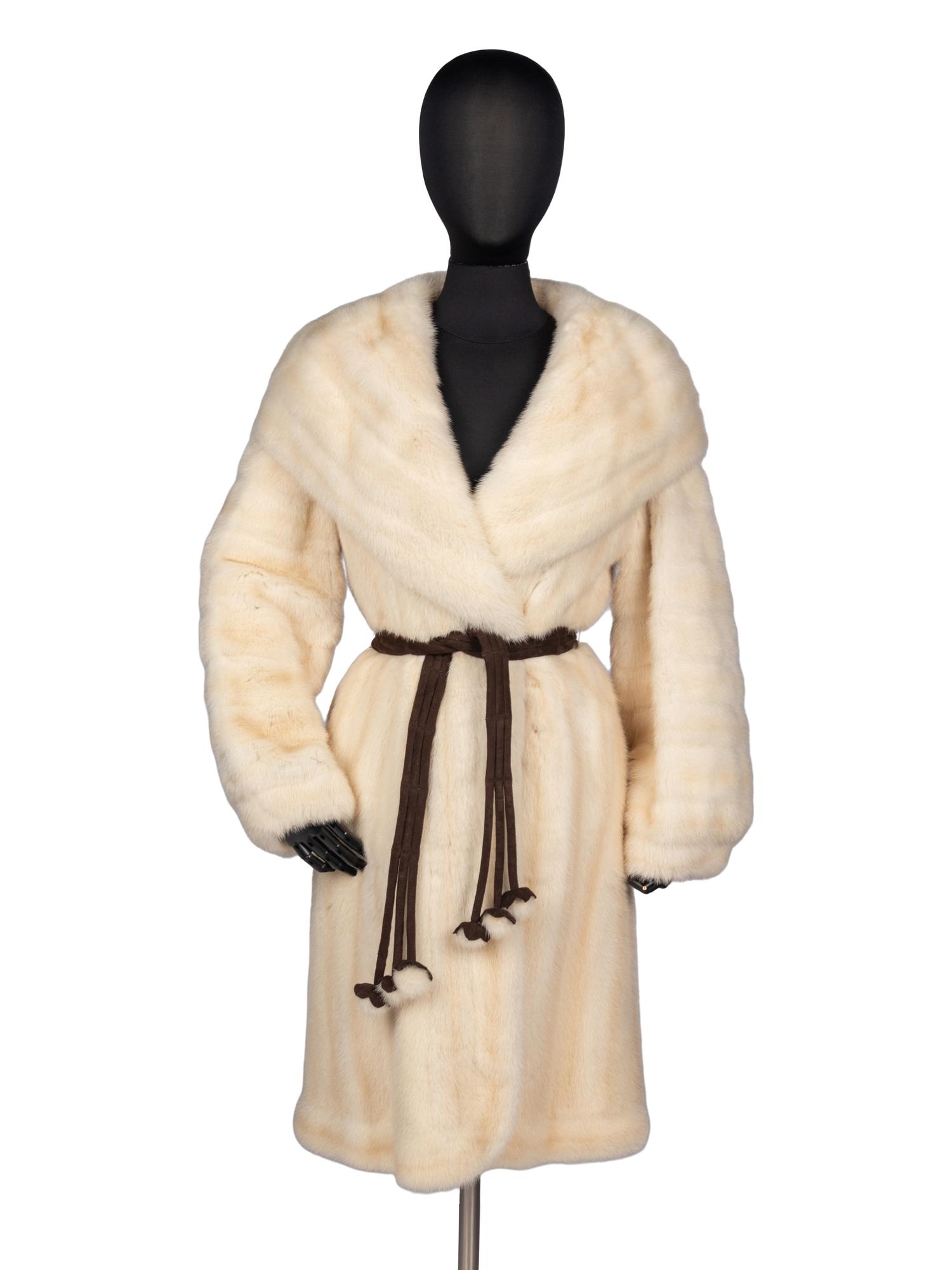 Fendi White Mink Coat