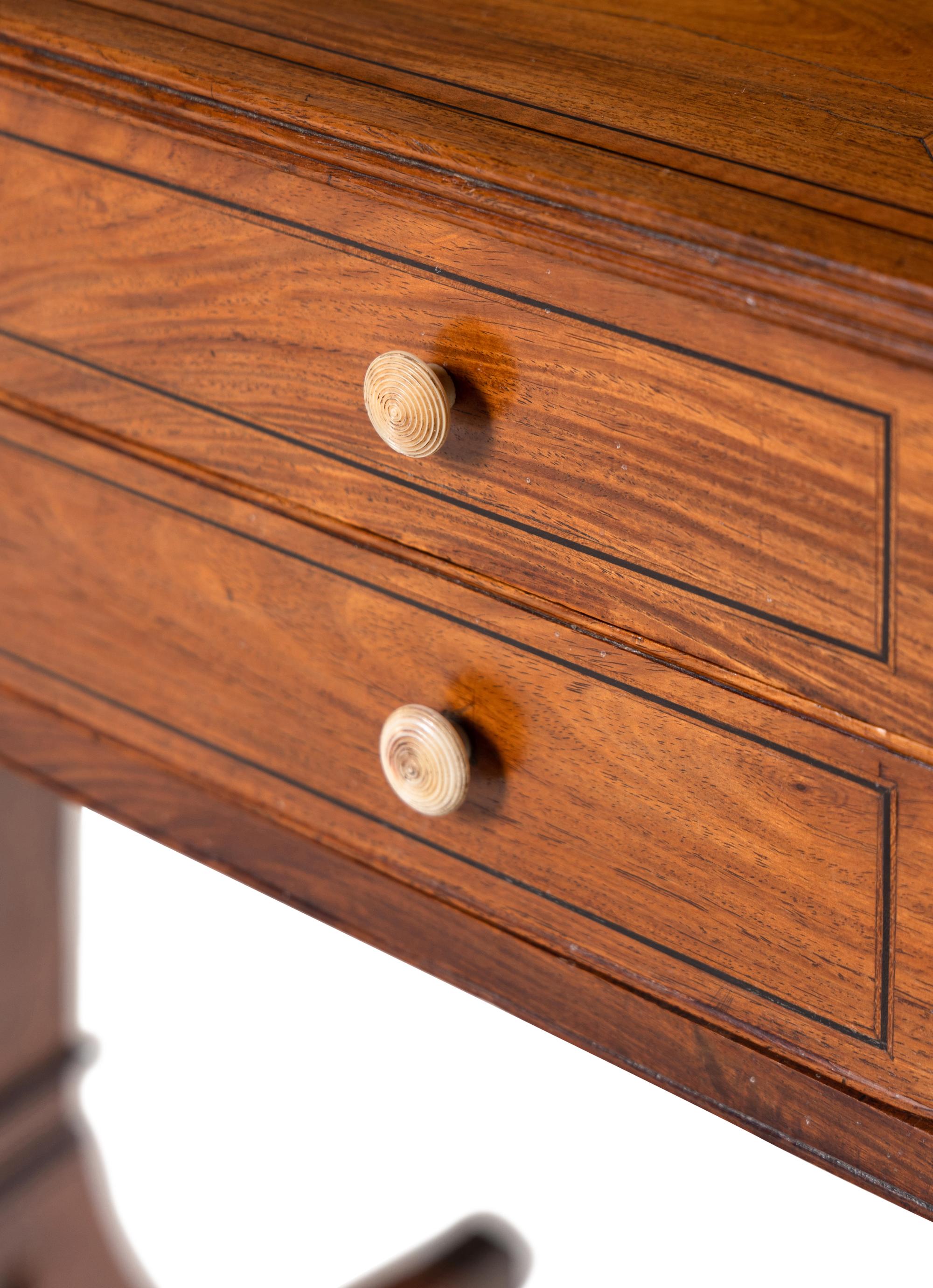 A George III Satinwood Drop-Leaf Game Table