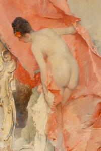 Nu au drape rose