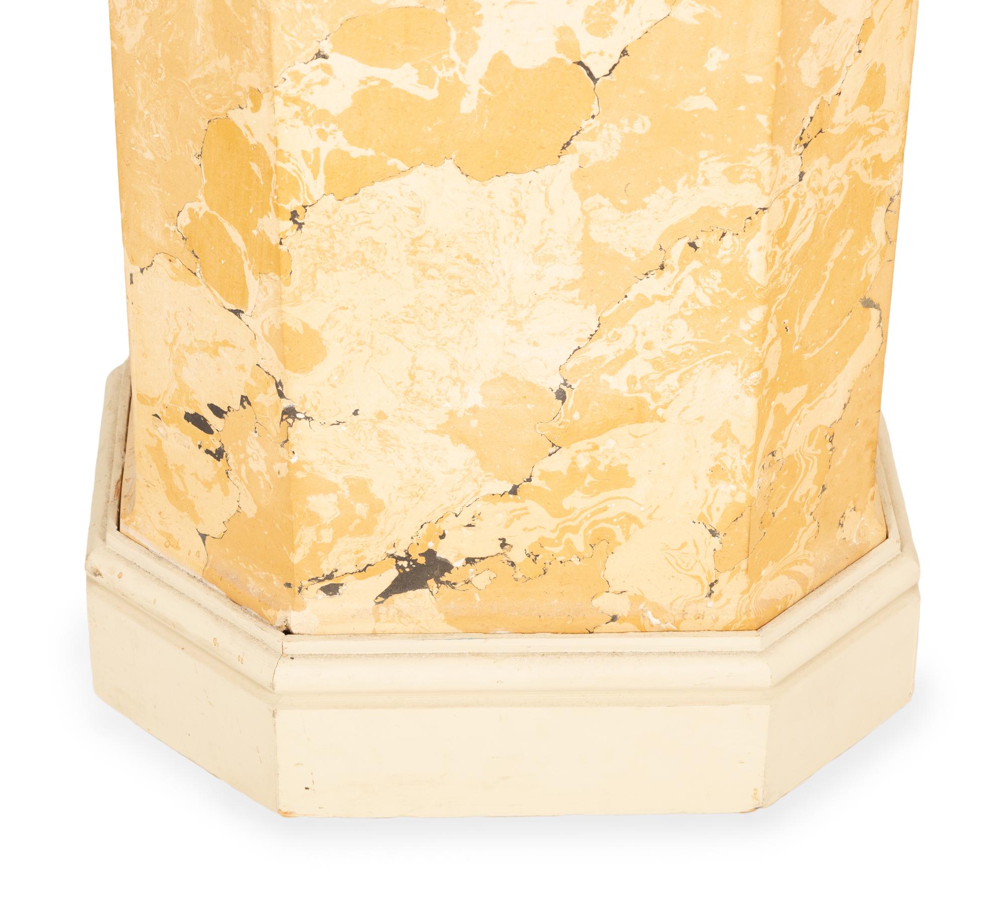 An Italian Painted and Parcel Gilt Tall Pedesta l
