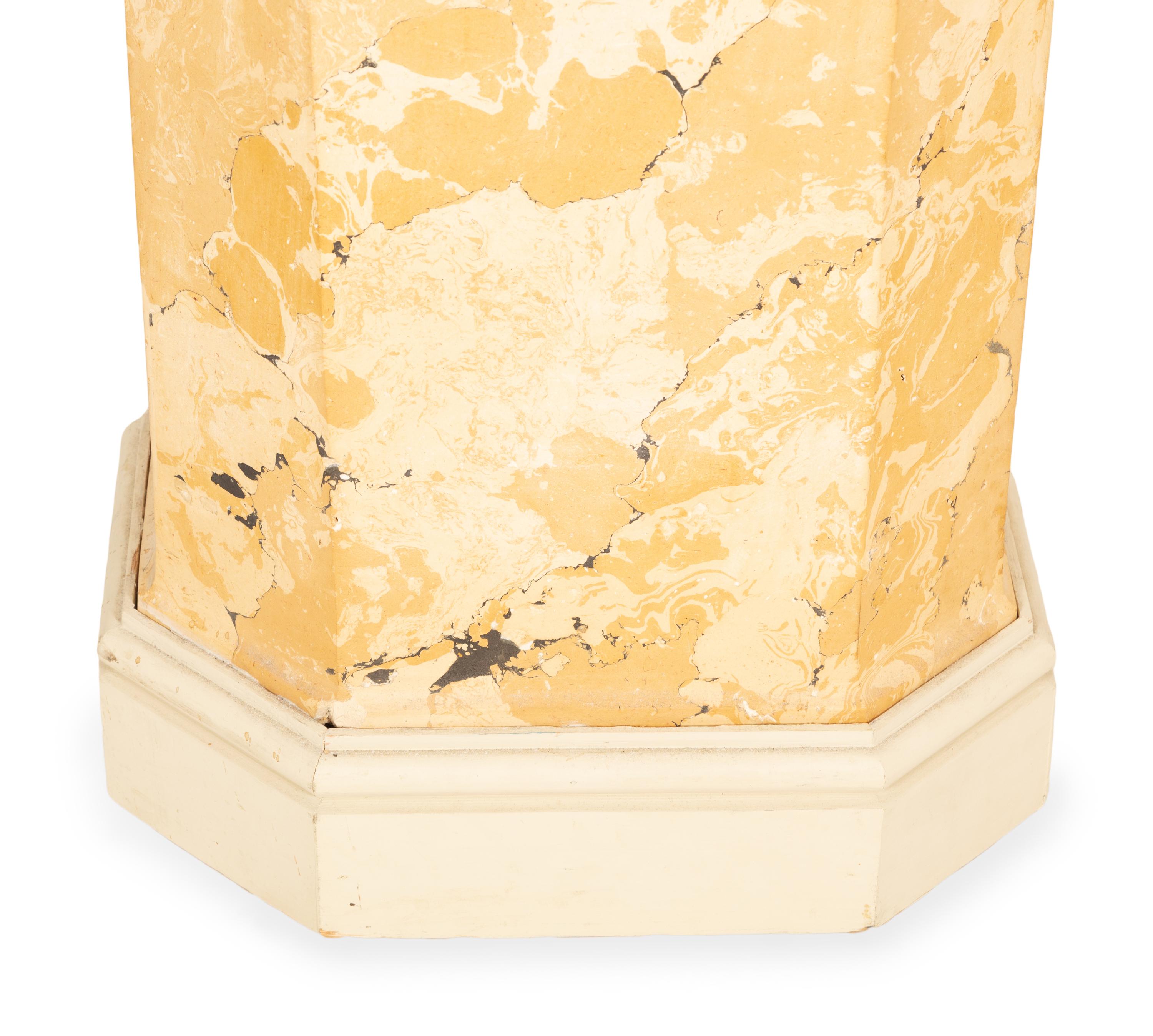 An Italian Painted and Parcel Gilt Tall Pedesta l