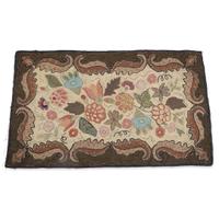 Two floral hooked rugs late 19th/early 20th century